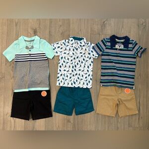 NWOT Carters and Childrens Place Polos and Shorts 5T Boys Bundles Clothing Sets